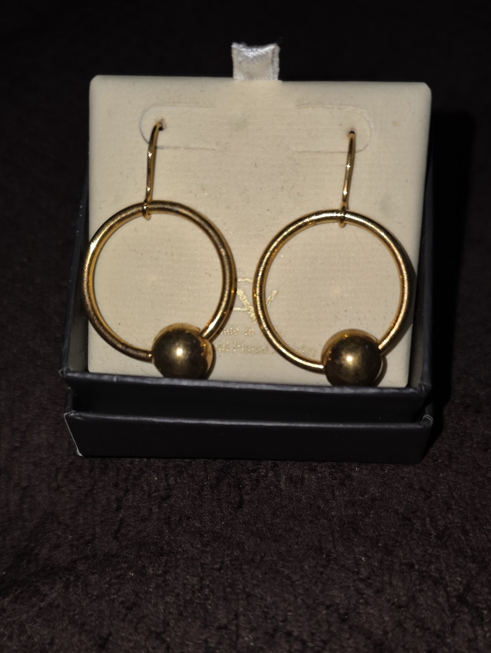 DV by Dolce Vita Gold Hoop Earrings with Spherical Accent
